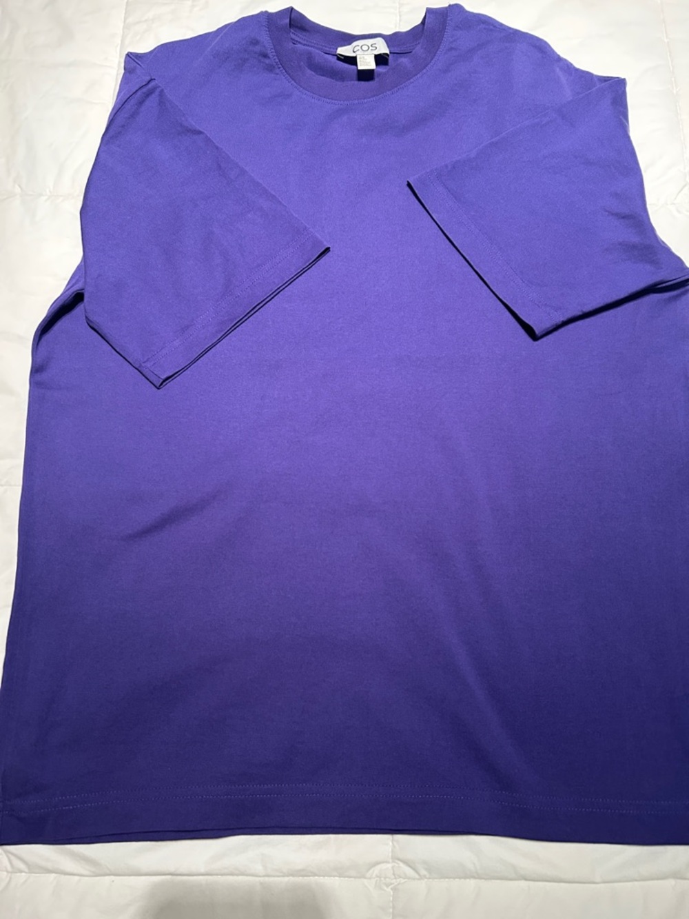 COS Women’s Vibrant Purple Crewneck Short Sleeve Tee